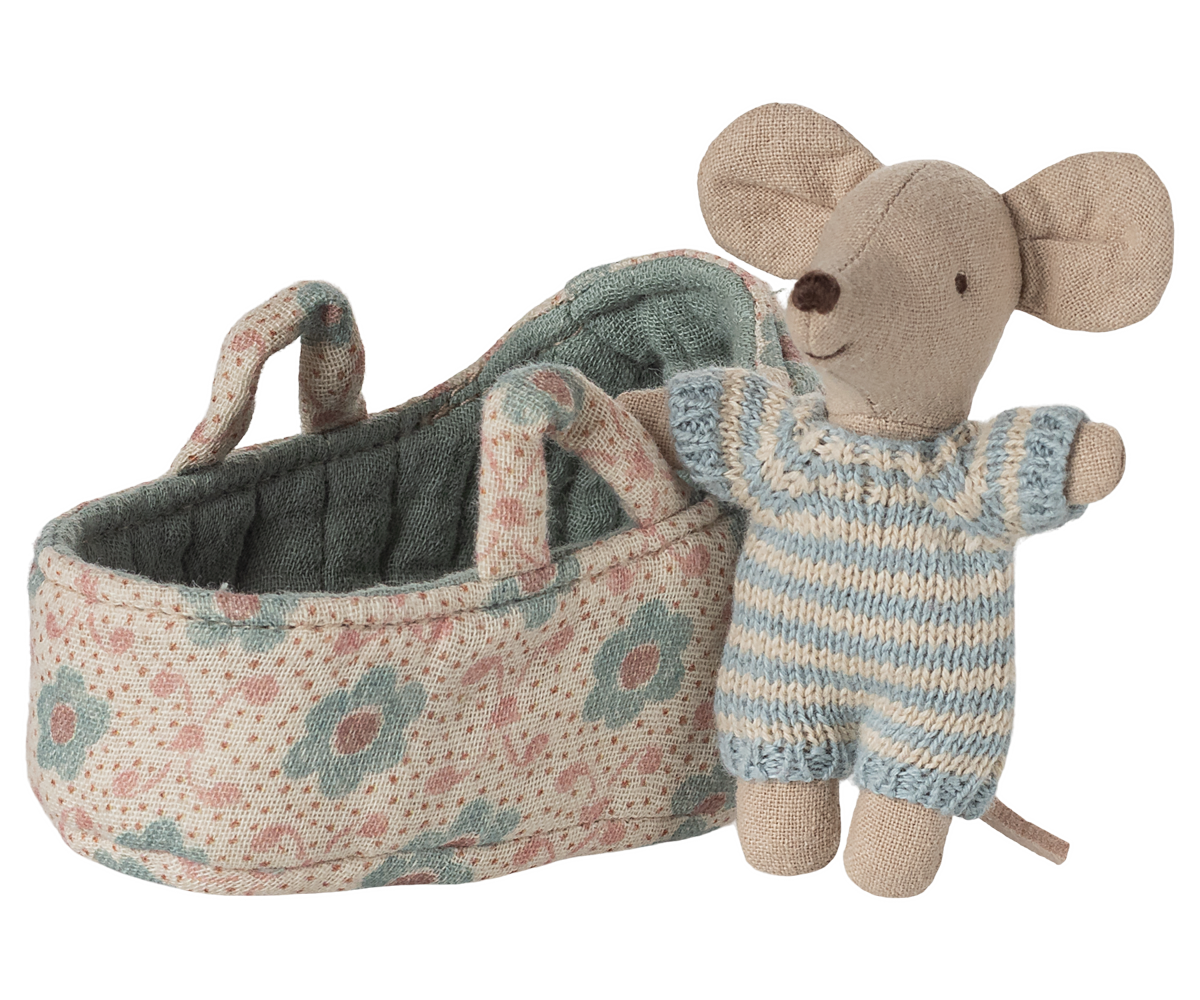 Maileg Babymaus in Tragetasche - Blue