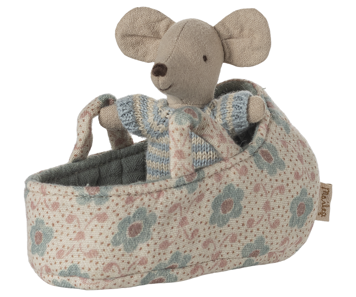 Maileg Babymaus in Tragetasche - Blue