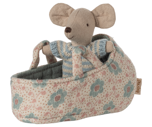 Maileg Babymaus in Tragetasche - Blue