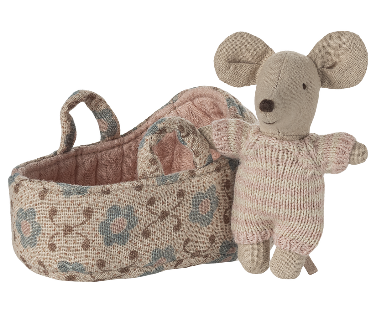 Maileg Babymaus in Tragetasche - Rose