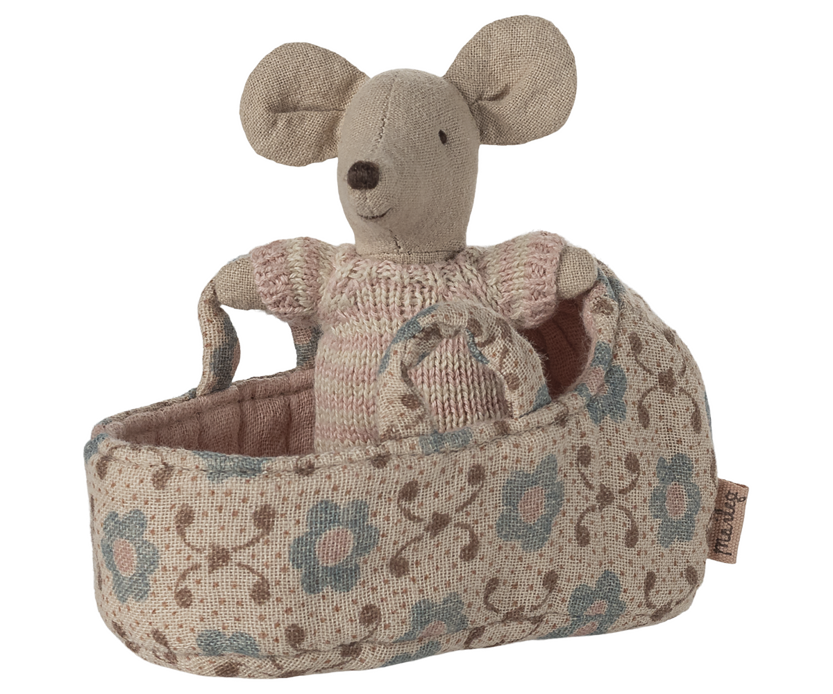 Maileg Babymaus in Tragetasche - Rose
