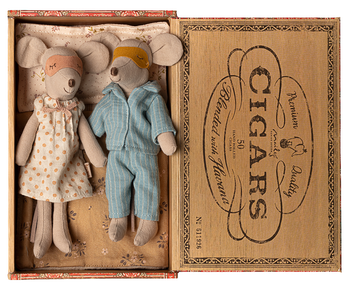 Maileg Mama & Papa in Zigarrenbox Neu