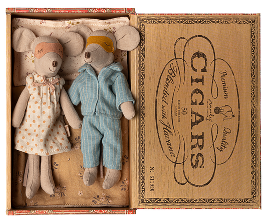 Maileg Mama & Papa in Zigarrenbox Neu