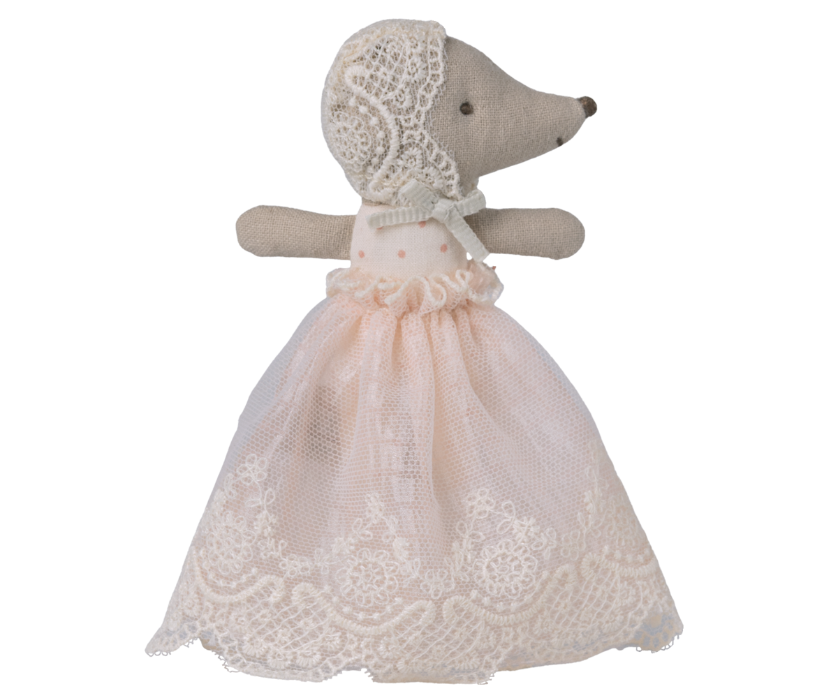 Maileg Baby Maus im Kleid - Powder