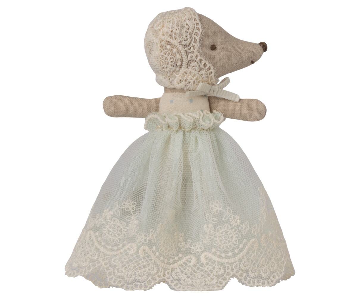 Maileg Baby Maus im Kleid - Mint