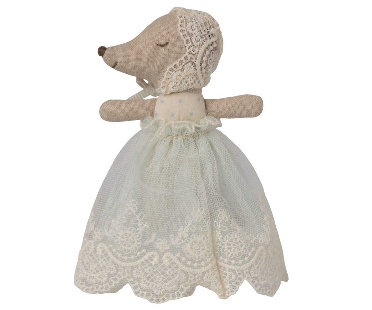 Maileg Baby Maus im Kleid - Mint