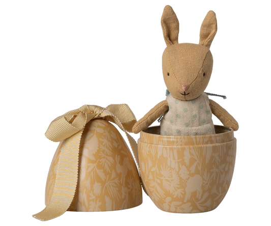 Maileg Osterei mit Mikro Kaninchen, Klein - Cream Yellow