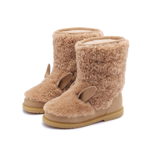 Donsje Winterschuhe Irfi Lining Alpaca Beige Curly Sheep Wool