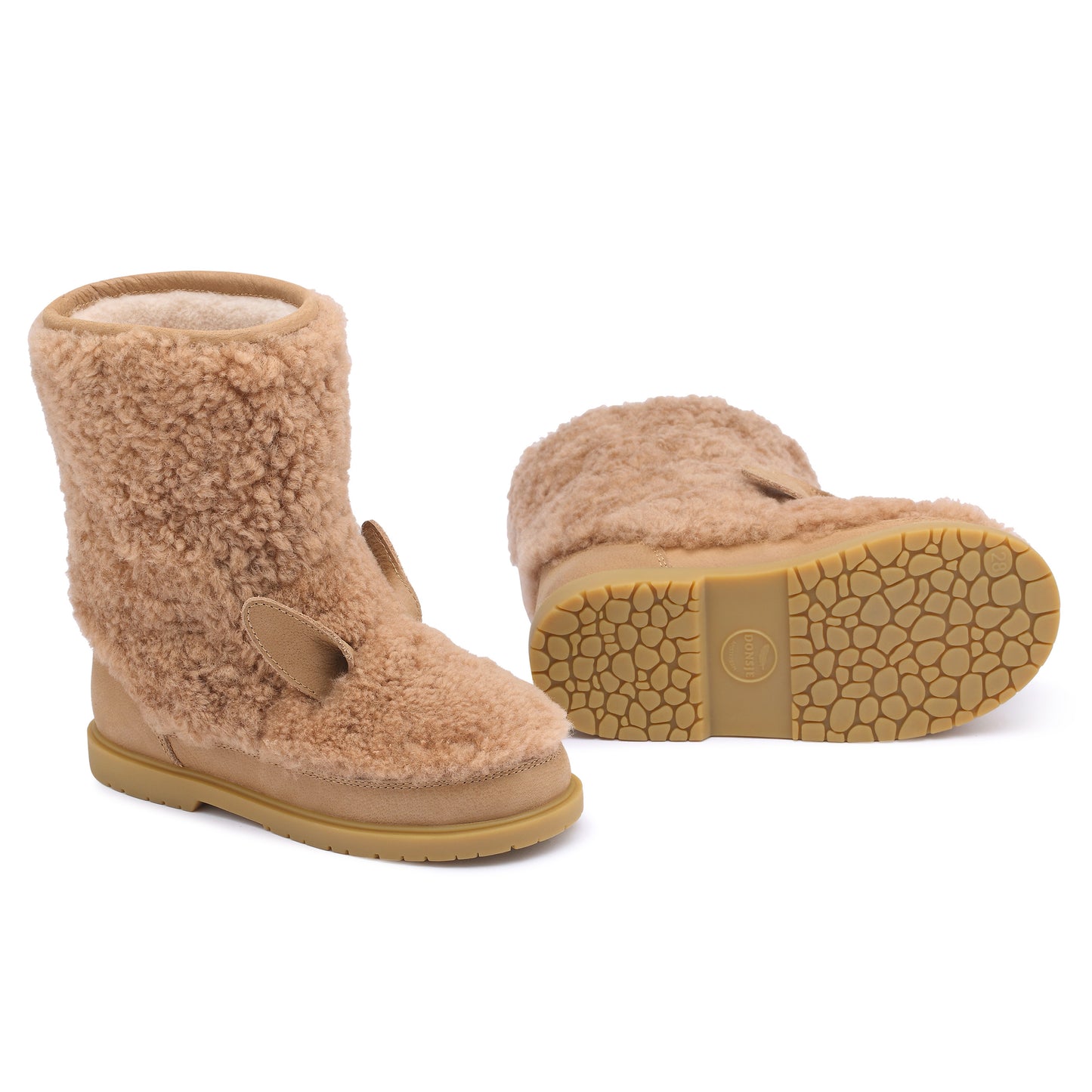 Donsje Winterschuhe Irfi Lining Alpaca Beige Curly Sheep Wool