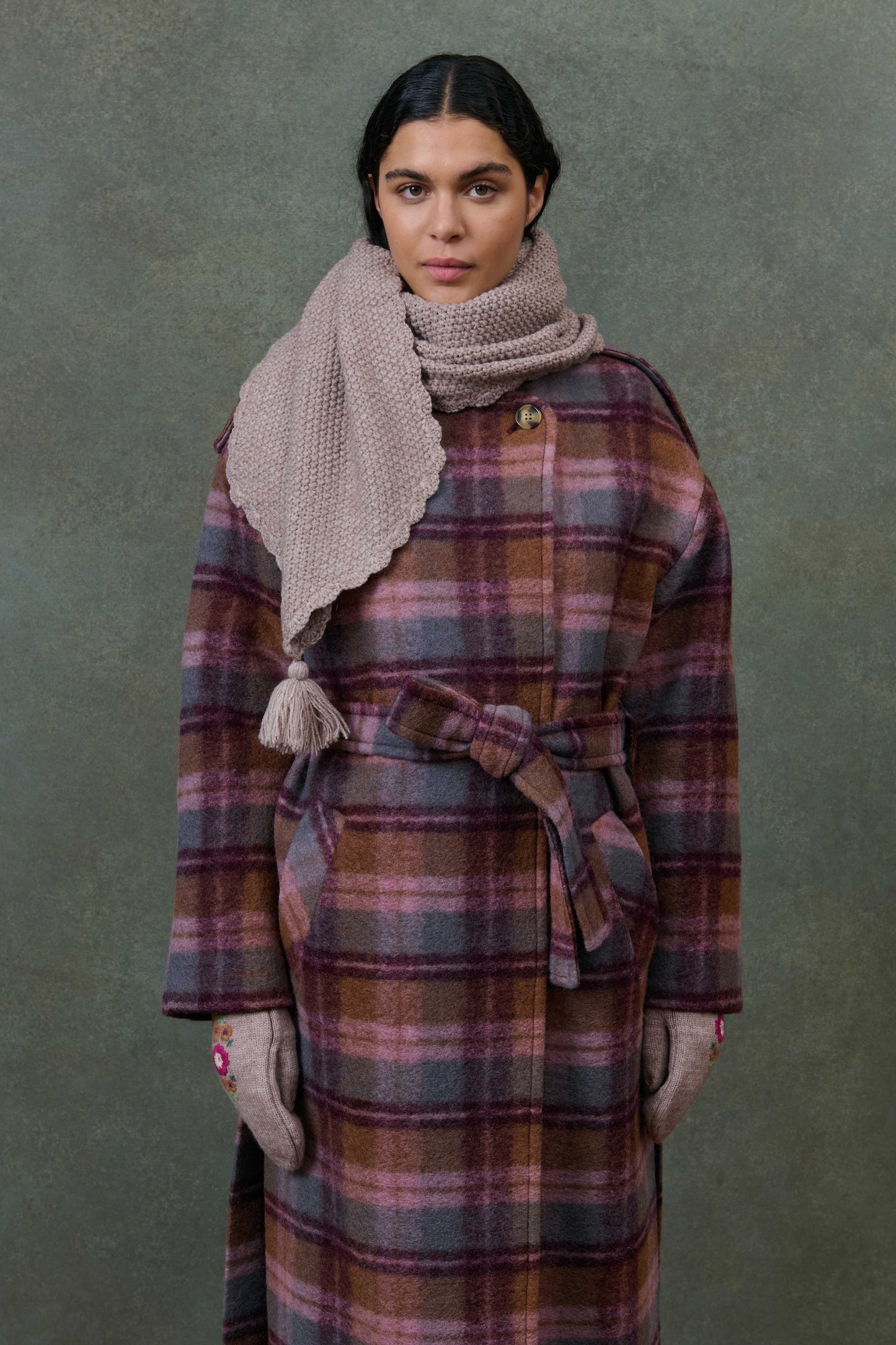 Louise Misha Mantel Thessy Sienna Maple Checks