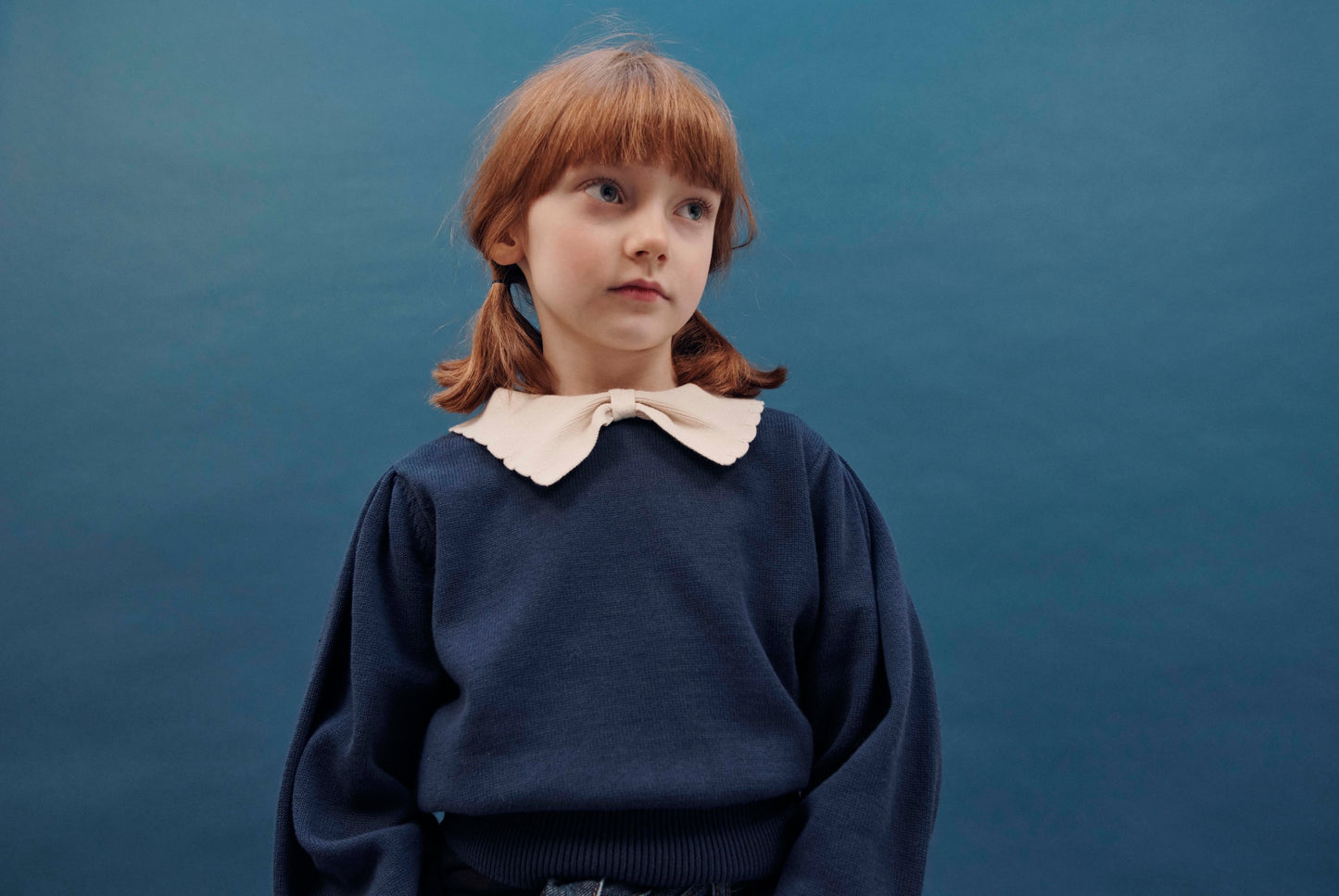 Emile et Ida Pullover Col Pierrot Marine