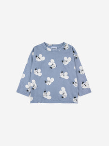 Bobo Choses Baby Mouse All Over T-Shirt langarm Blue