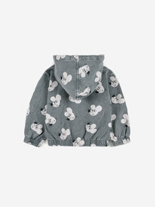 Bobo Choses Mouse All Over Zipped Hoodie Grey