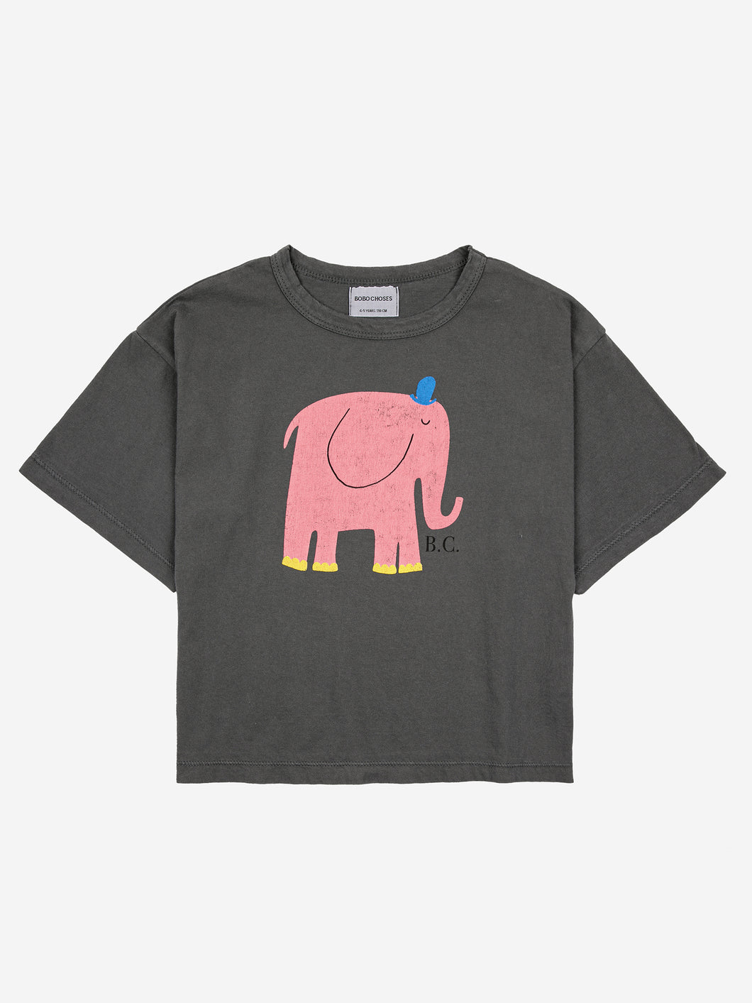 Bobo Choses The Elephant kurzarm T-Shirt Dark Grey