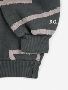 Bobo Choses Lines All Over Sweatshirt Dark Grey