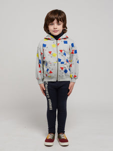 Bobo Choses Crazy Bicy All Over Zipped Hoodie Light Grey