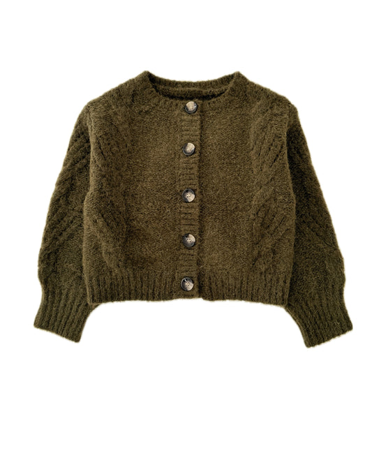 Long Live the Queen Knitted Cardigan Olive