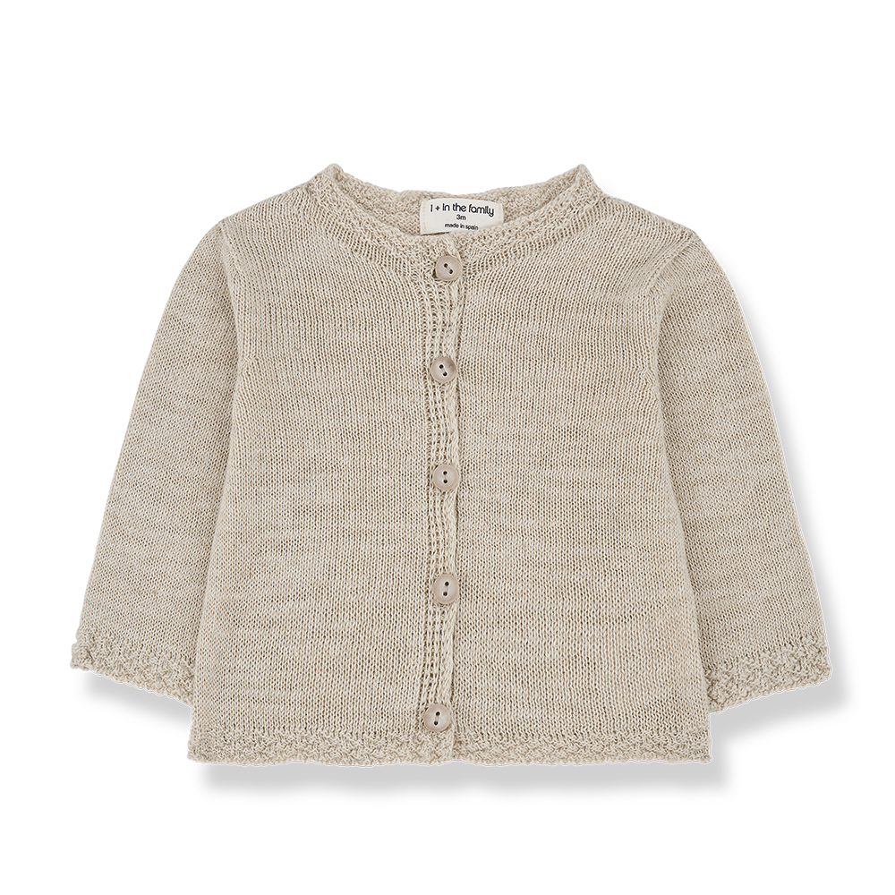 1+ in the Family Cardigan Musha Beige