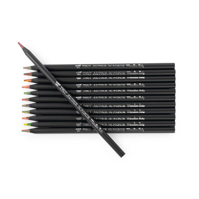 Moulin Roty 12 Farbstifte -  Tout autour du Mondé