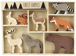 Egmont Toys 8 Waldtiere aus Holz im Setzkasten