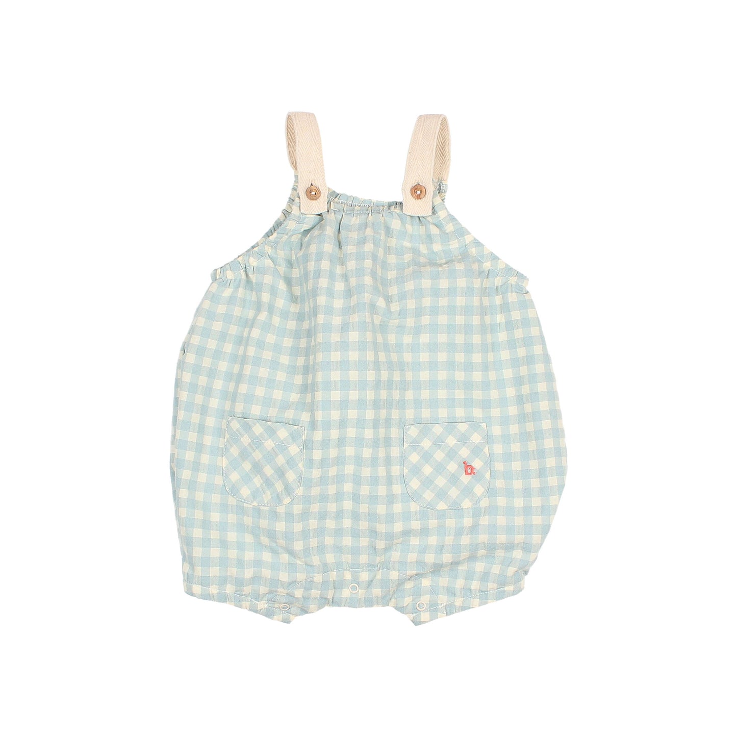 Búho BCN BB Gingham Romper Aqua