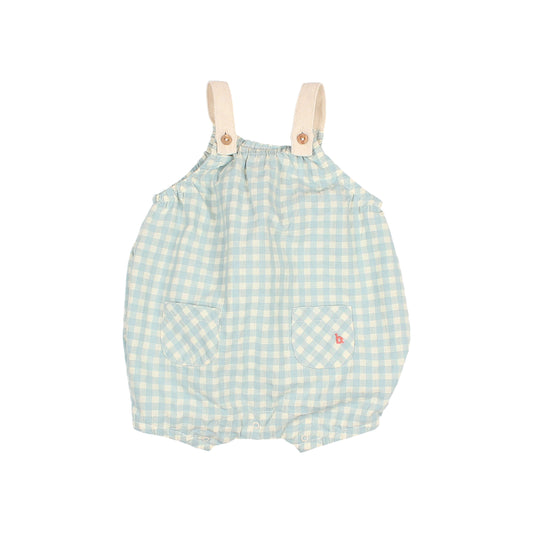 Búho BCN BB Gingham Romper Aqua
