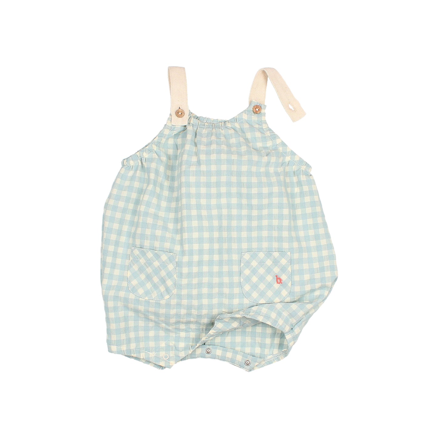 Búho BCN BB Gingham Romper Aqua