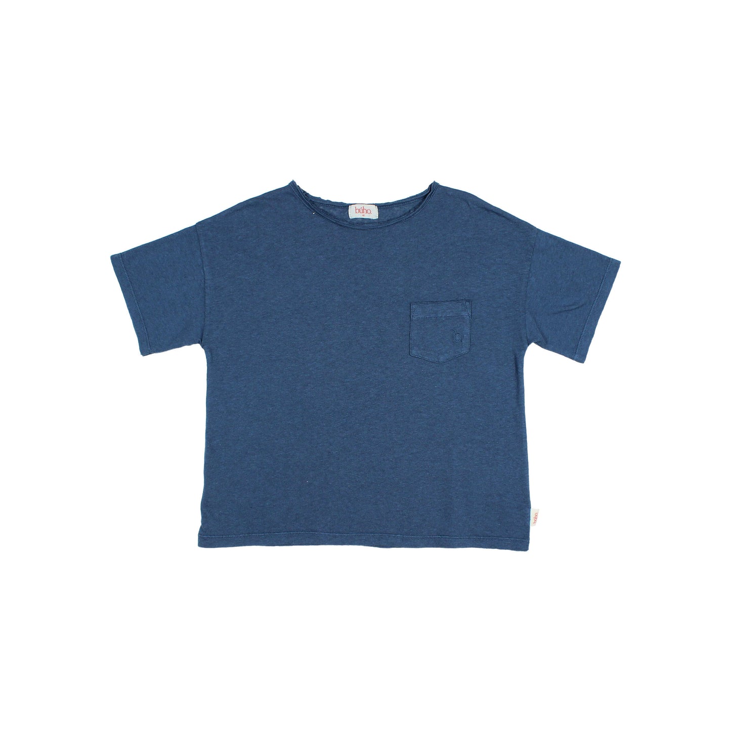 Búho BCN Pocket Leinen T-Shirt Navy