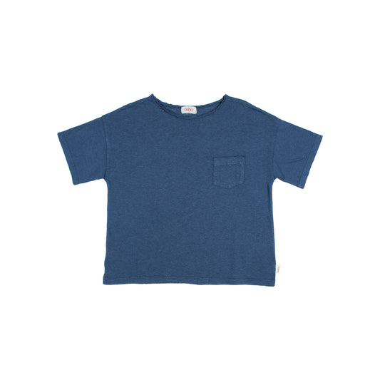 Búho BCN Pocket Leinen T-Shirt Navy