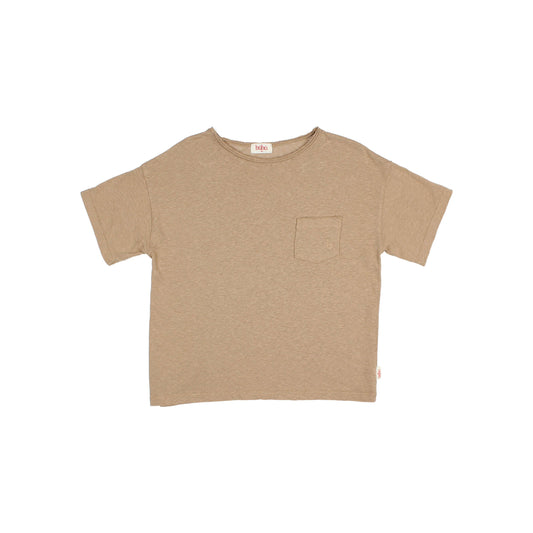 Búho BCN Pocket Leinen T-Shirt Safari