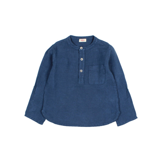 Búho BCN Leinenhemd Kurta Navy