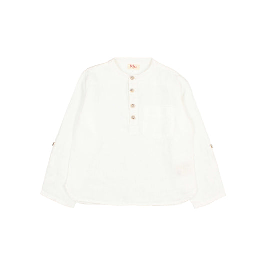 Búho BCN Leinenhemd Kurta White