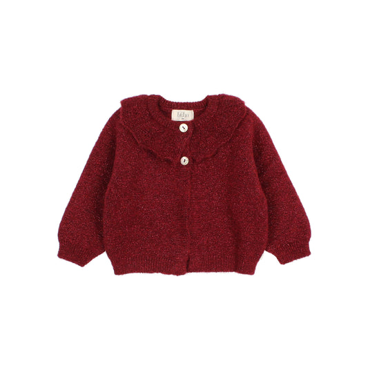 Búho BCN Lurex Cardigan Burgundy
