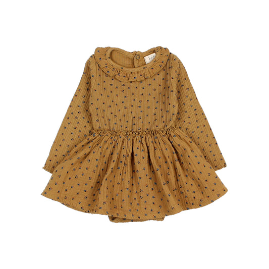 Búho BCN Herbst Kombikleid Ocre