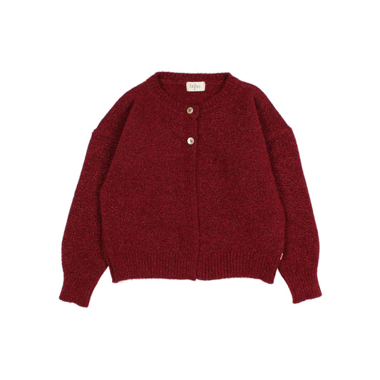 Búho BCN Lurex Cardigan Burgundy