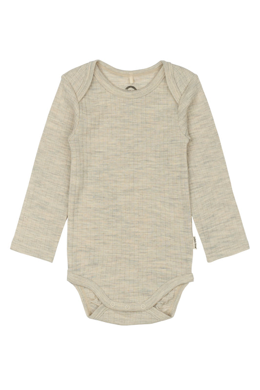 Mikk-Line langarm Body Merinowolle Melange Offwhite