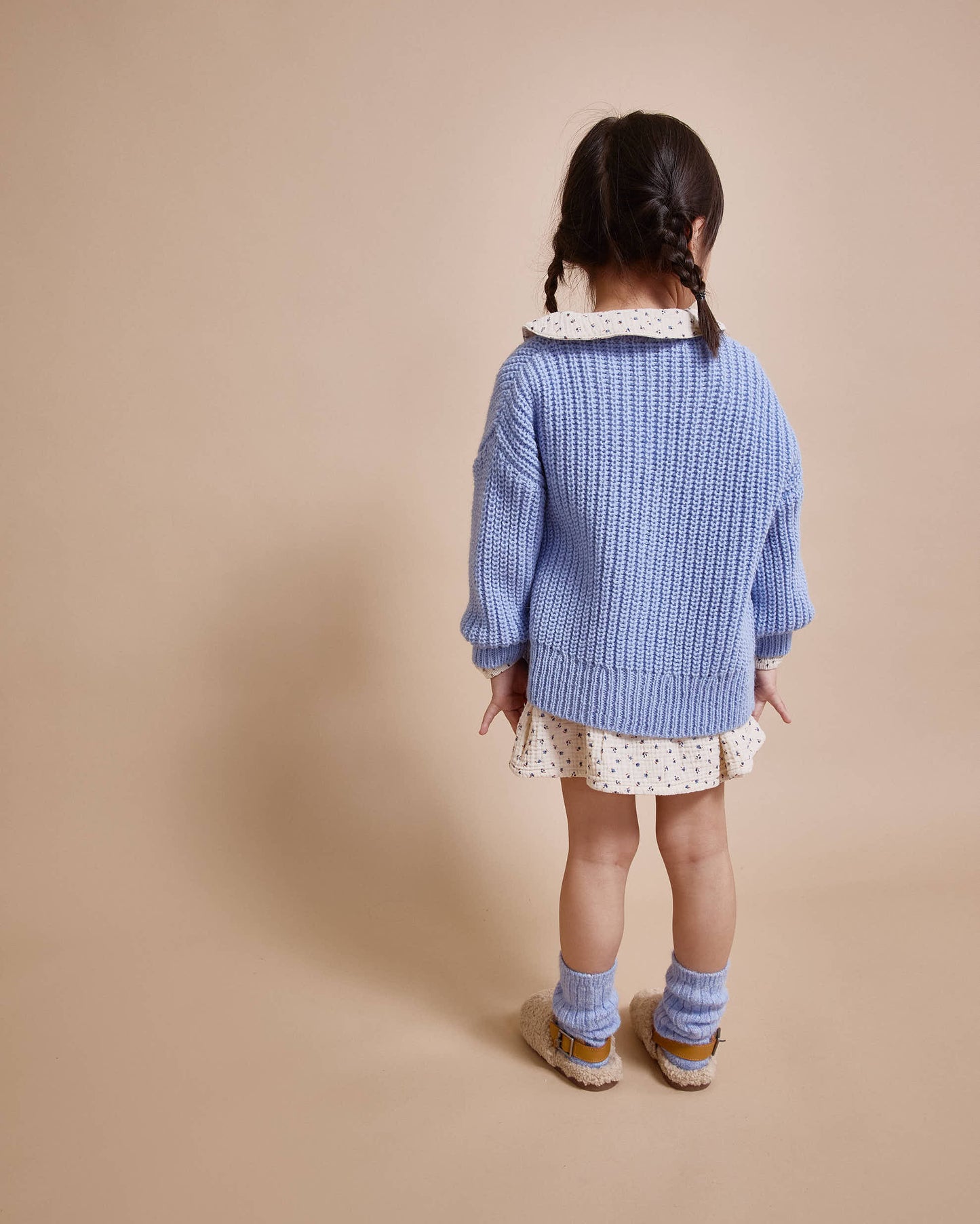 Búho BCN Soft Knit Cardigan Soft Blue