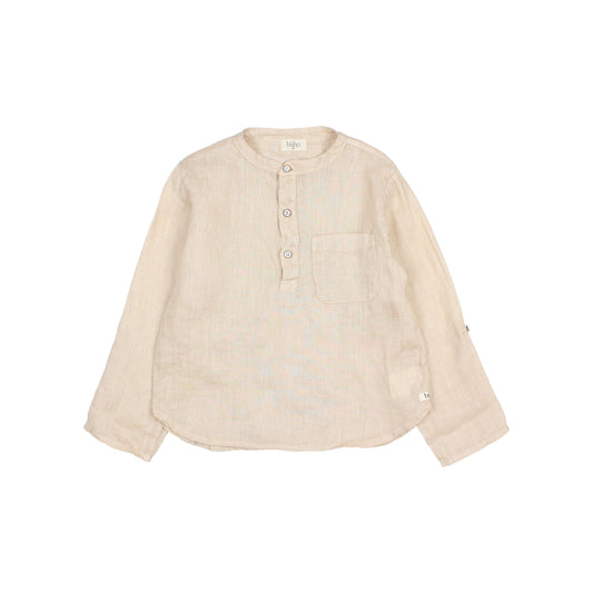 Búho BCN Leinen Kurta Shirt Sand