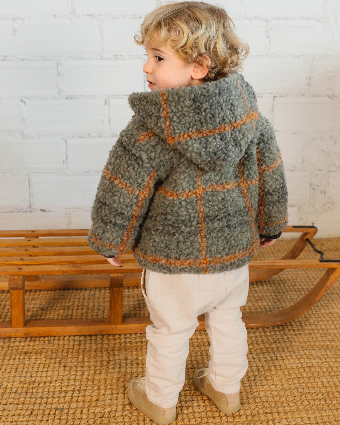 Búho BCN Corduroy Teddy Check Jacke