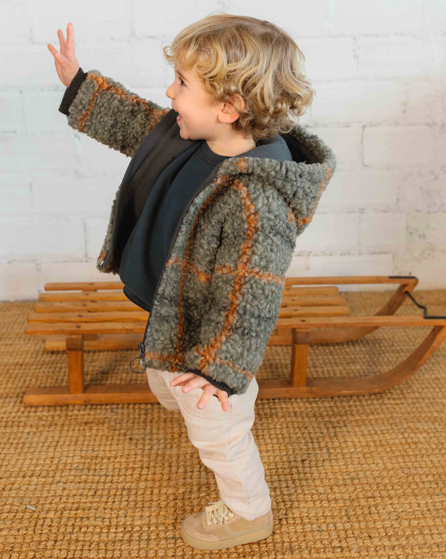 Búho BCN Corduroy Teddy Check Jacke