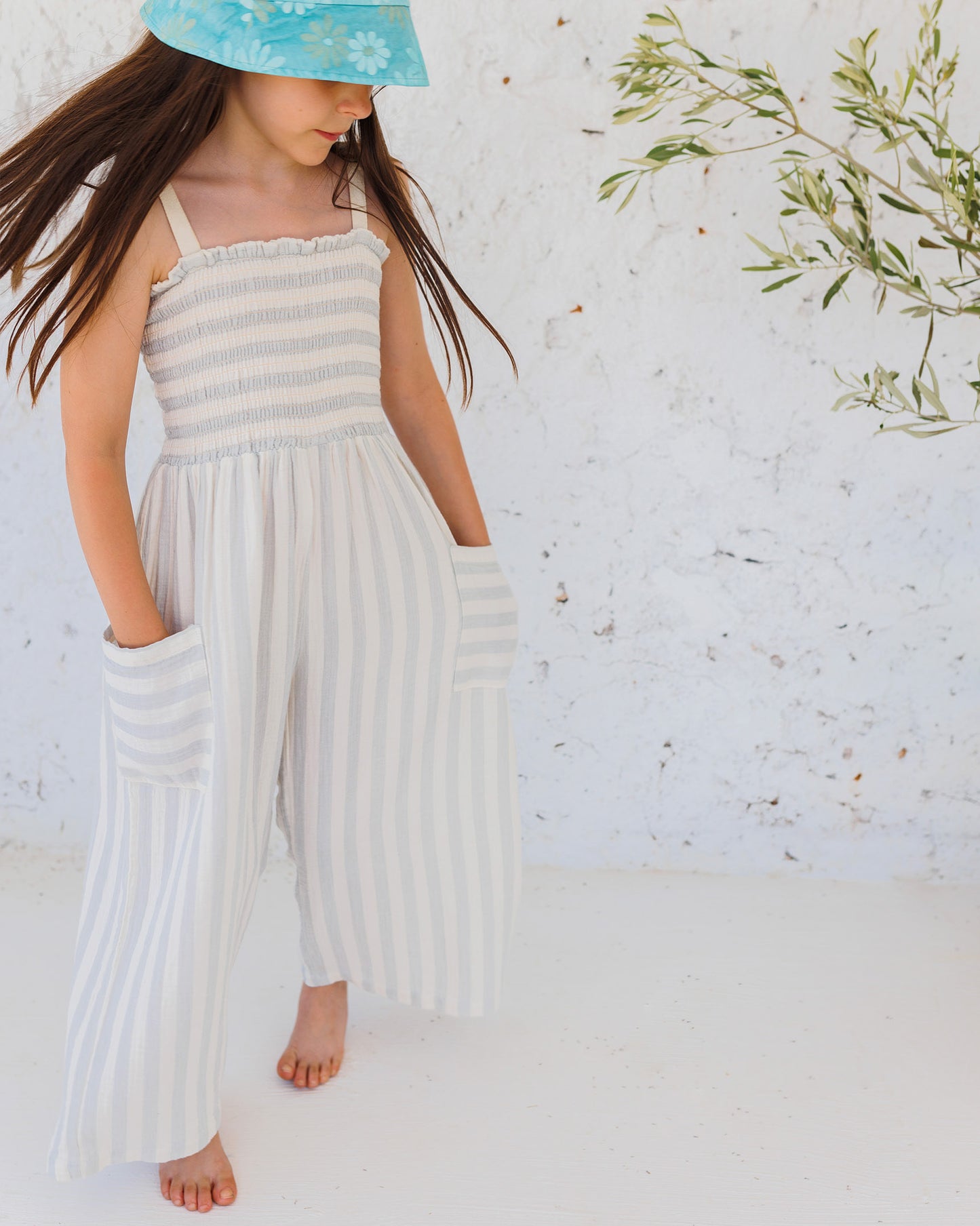 Búho BCN Stripes Jumpsuit Sky Grey