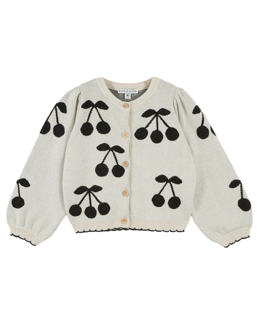 Emile et Ida Cherry Cardigan Ecru