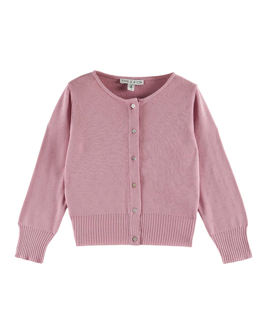 Emile et Ida Openwork Cardigan Lilas