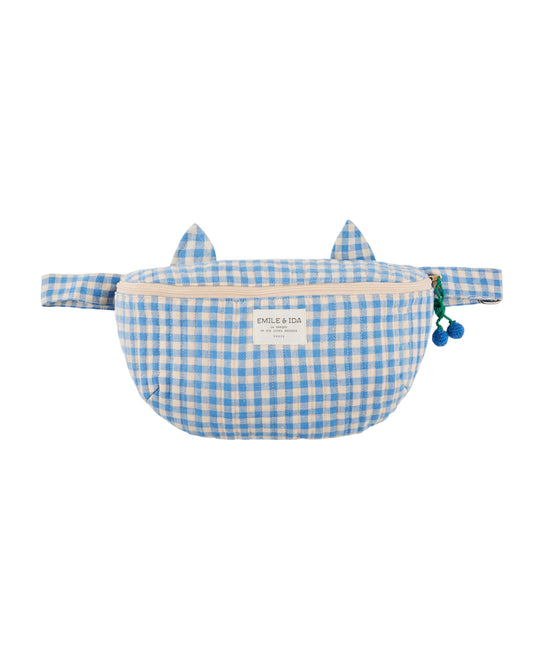 Emile et Ida Cat Fanny Pack Vichy Lagoon