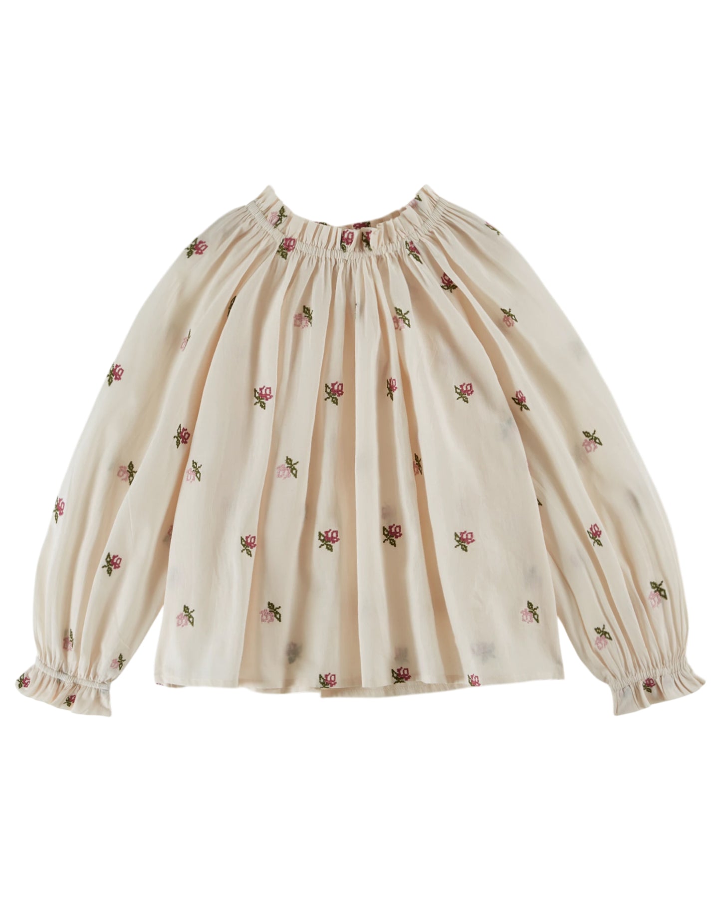 Emile et Ida bestickte Bluse All Over Rose Crème