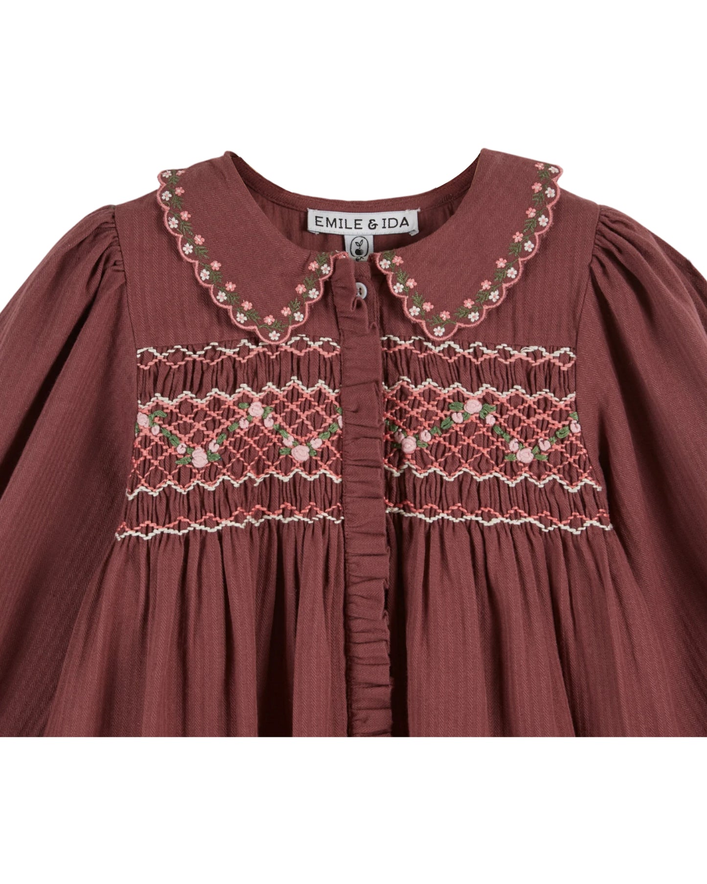 Emile et Ida gesmoktes Kleid Violine