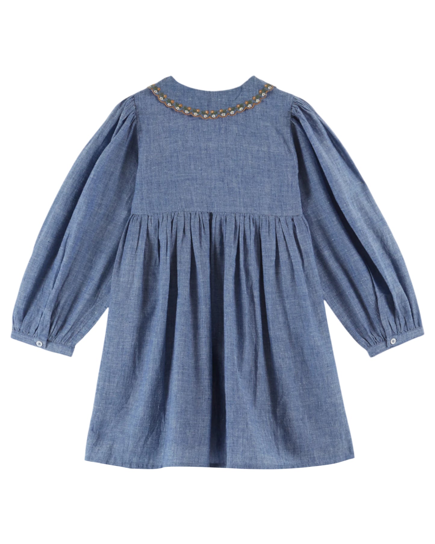 Emile et Ida gesmoktes Kleid Chambray