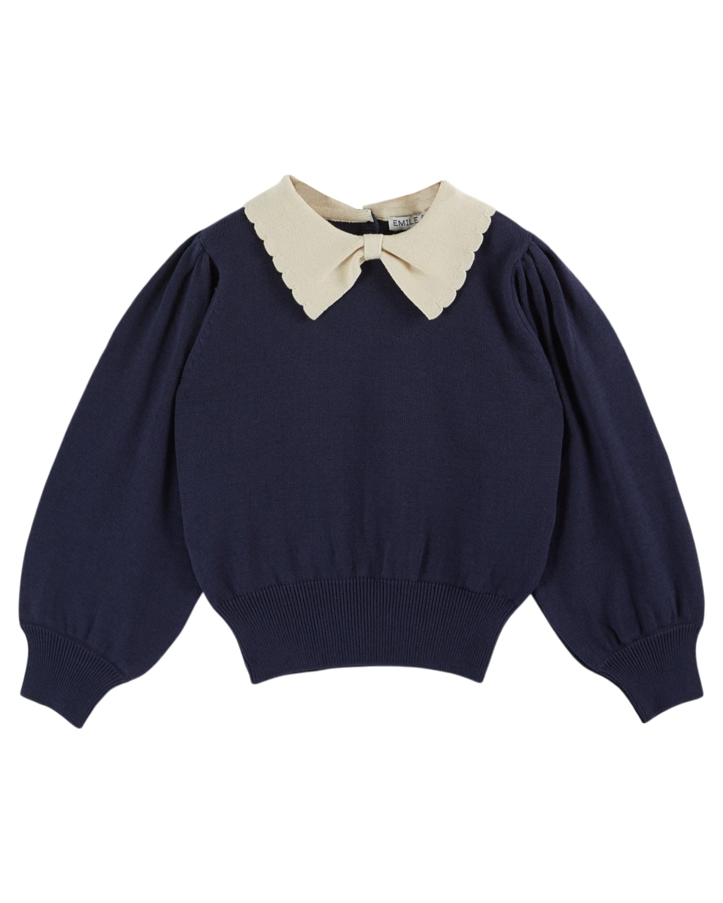 Emile et Ida Pullover Col Pierrot Marine