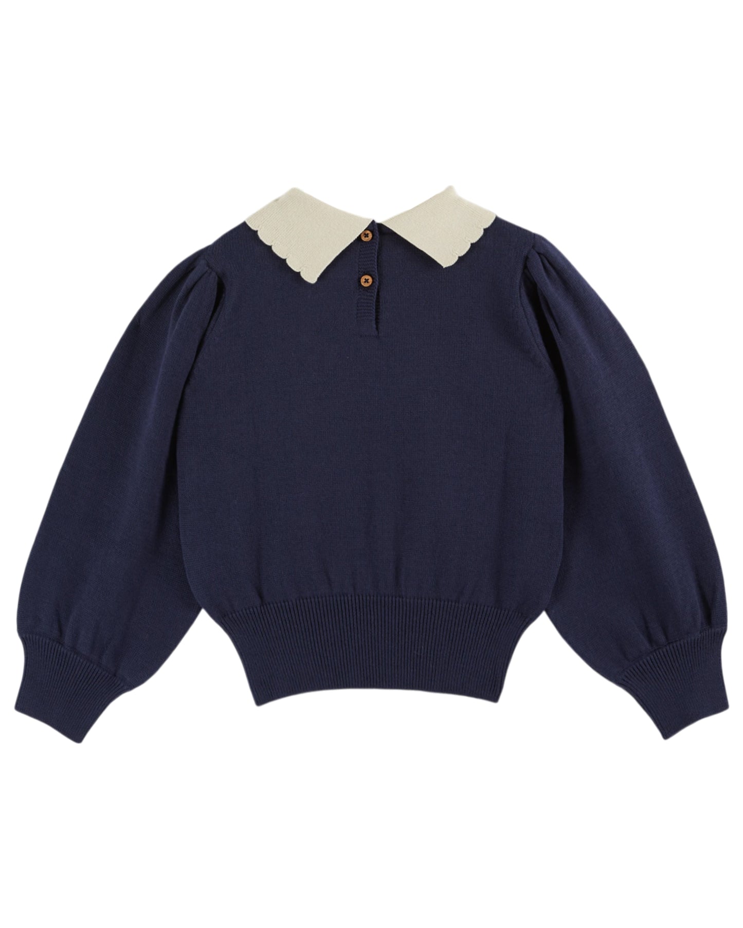 Emile et Ida Pullover Col Pierrot Marine
