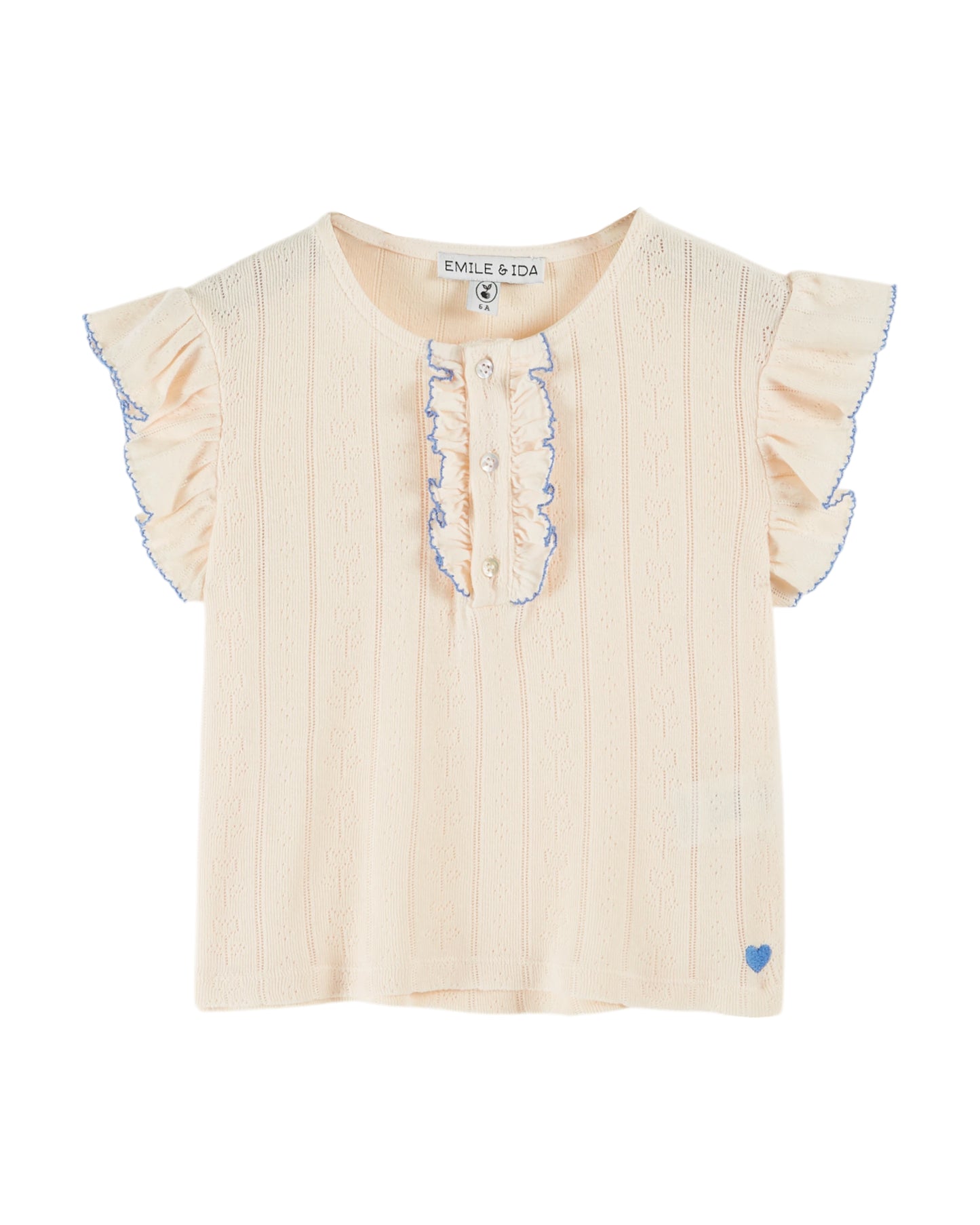 Emile et Ida Tee Shirt Pointelle Créme